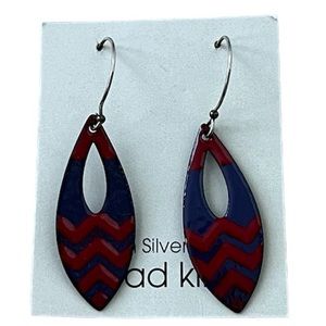 Road Kiln Red and Purple Statement Earrings